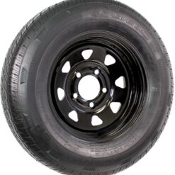 eCustomrim Trailer Tire and Rim Radial ST175/80R13 13 Inch 5 Lug 4.5 Center Black Spoke Wheel - 6 Year Warranty w/Free Roadside