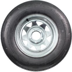 eCustomrim 2-Pack Radial Trailer Tire On Rim ST205/75R14 14 Inch Load Range D 5 Lug Galvanized Spoke Wheel - 6 Year Warranty w/Roadside