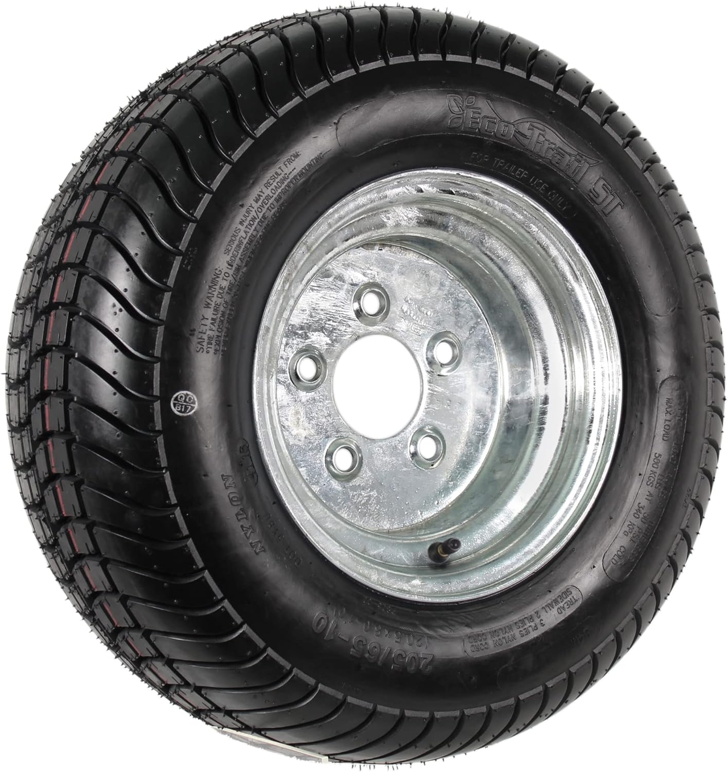 eCustomrim 2-Pack Trailer Tire Rim 20.5X8-10 205/65-10 20.5X8.0-10 10 Inch 5 Lug Galvanized Load C Wheel - 2 Year Warranty w/Roadside