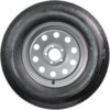 eCustomrim Radial Trailer Tire On Silver Grey Rim ST225/75R15 15 Inch Load D 5 Lug On 4.5 Wheel - 6 Year Warranty w/Roadside
