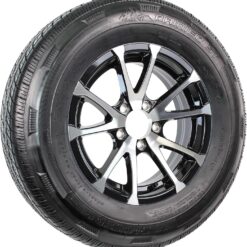 eCustomrim Radial Trailer Tire Rim ST205/75R15 15 Inch 5 Lug Aluminum T07 Black Wheel - 6 Year Warranty w/Free Roadside