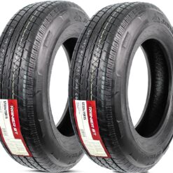 eCustomrim 2-Pack ST225/75R15 DEEP TREAD Heavy Duty Steel Belted Radial Trailer Tire LRD With Curb Guard - 6 Year Warranty w/Roadside