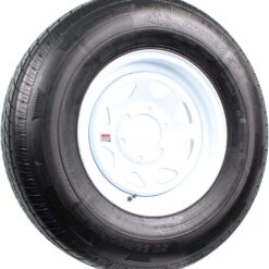 eCustomrim 2-Pack Radial Trailer Tire Rim ST235/80R16 16 Inch Load E 6 Lug White Spoke Wheel - 6 Year Warranty w/Roadside