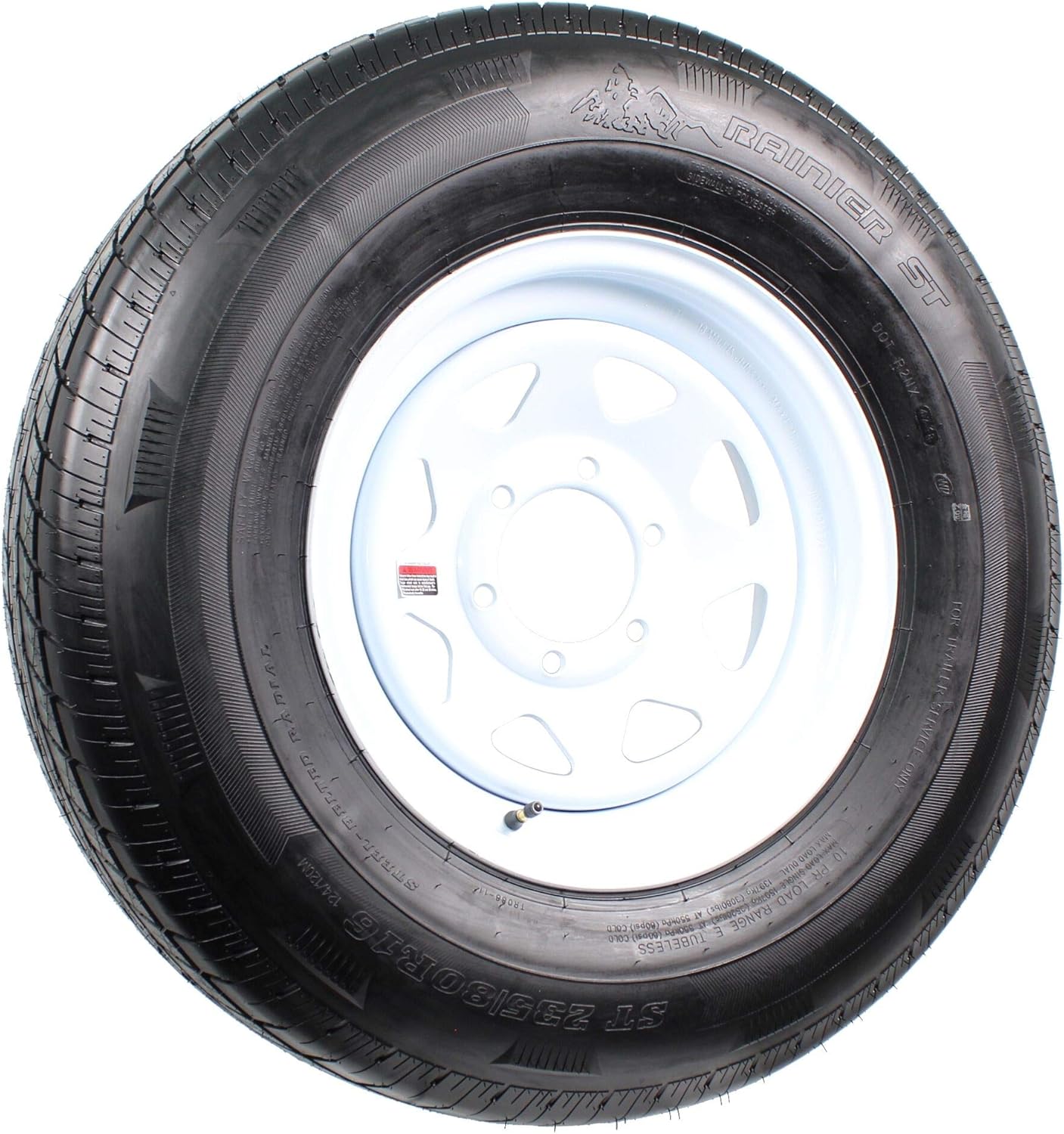 eCustomrim 2-Pack Radial Trailer Tire Rim ST235/80R16 16 Inch Load E 6 Lug White Spoke Wheel - 6 Year Warranty w/Roadside