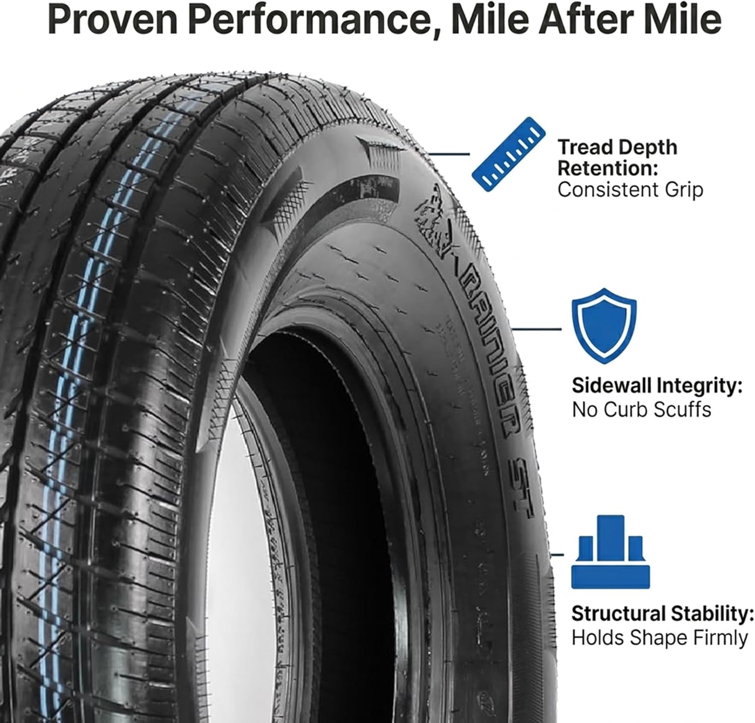 eCustomrim 2-Pack ST205/75R15 DEEP TREAD Load Range D 8 Ply Heavy Duty Steel Belted Radial Trailer Tire 205 75 15 With Curb Guard - 6 Year Warranty w/Roadside