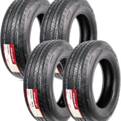 eCustomrim 4-Pack ST225/75R15 DEEP TREAD Heavy Duty Steel Belted Radial Trailer Tire Load D With Curb Guard - 6 Year Warranty w/Roadside