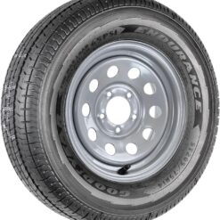 Trailer Tire Fits Goodyear Endurance ST205/75R14 205/75R14 LRD On Silver Grey Modular Rim 5 Lug