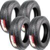 eCustomrim 4-Pack ST225/75R15 DEEP TREAD Heavy Duty Steel Belted Radial Trailer Tire Load E With Curb Guard - 6 Year Warranty w/Roadside
