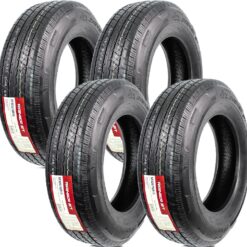 eCustomrim 4-Pack ST225/75R15 DEEP TREAD Heavy Duty Steel Belted Radial Trailer Tire Load E With Curb Guard - 6 Year Warranty w/Roadside