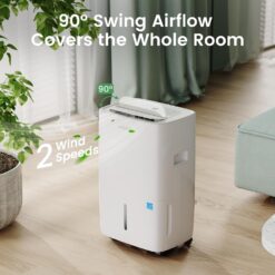 Waykar 80 Pints Energy Star Dehumidifier for Spaces up to 5,000 Sq. Ft at Home, in Basements and Large Rooms with Drain Hose and 1.14 Gallons Water Tank