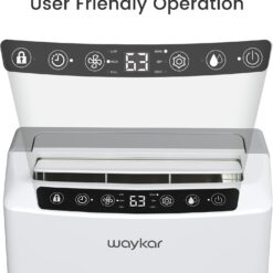 Waykar 2000 Sq. Ft 34 Pints 2025 Most Efficient Energy Star Dehumidifier for Home and Basement with Auto or Manual Drainage, Quiet 33dB Operation, 0.62 Gallon Water Tank Capacity