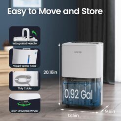 Waykar 120 Pints 2025 Energy Star Home Dehumidifier for Spaces up to 6,000 Sq. Ft, Ideal for Basement, Bathroom and Large Room with Drain Hose, Portable, Auto Defrost and Self-Drying