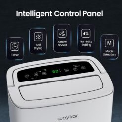 Waykar Max 80 Pint/D(Standard 62Pint/D) Energy Star Home Dehumidifier for Spaces up to 5,000 Sq. Ft, Ideal for Basement, Bathroom and Large Room with Drain Hose, Portable, Auto Defrost and Self-Drying