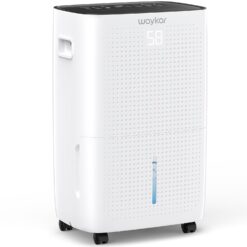 Waykar 150 Pint 7,000 Sq.Ft Dehumidifier for Basement & Home, Large Room, Smart Compressor Dehumidifier with Drain Hose & Tank for Commercial, 30%-80% Humidity Control, 92° Auto Swing, Auto Defrost.