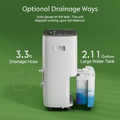 Waykar 150 Pint 7,000 Sq.Ft Dehumidifier for Basement & Home, Large Room, Smart Compressor Dehumidifier with Drain Hose & Tank for Commercial, 30%-80% Humidity Control, 92° Auto Swing, Auto Defrost.