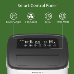 Waykar 150 Pint 7,000 Sq.Ft Dehumidifier for Basement & Home, Large Room, Smart Compressor Dehumidifier with Drain Hose & Tank for Commercial, 30%-80% Humidity Control, 92° Auto Swing, Auto Defrost.