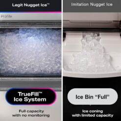 GE Profile Opal 2.0 Ultra Nugget Ice Maker with Scale Inhibiting Filter, Scoop Included, 38 lbs in 24 Hours, Pellet Ice Machine with WiFi & Smart Connected, Stone White