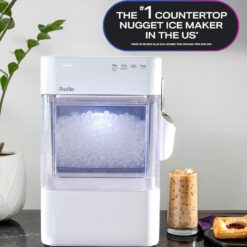 GE Profile Opal 2.0 Ultra Nugget Ice Maker with Scale Inhibiting Filter, Scoop Included, 38 lbs in 24 Hours, Pellet Ice Machine with WiFi & Smart Connected, Stone White