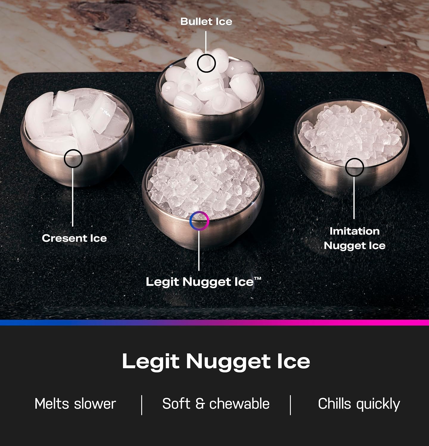 GE Profile Opal 2.0 Ultra Nugget Ice Maker with Scale Inhibiting Filter, Scoop Included, 38 lbs in 24 Hours, Pellet Ice Machine with WiFi & Smart Connected, Stone White