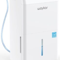 Waykar 150 Pint 2025 Energy Star Dehumidifier with Pump for Large Rooms up to 7,000 Sq. Ft. for Home, Basement, Commercial, Industrial, with Drain Hose & Tank, Auto Defrost, Smart Auto Comfort Mode