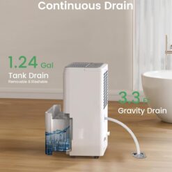 Waykar 5000 Sq.Ft Energy Star Dehumidifier for Basement & Home, 80 Pint/Day with Drain Hose & Tank, Ultra Quiet (40 dB), Smart Auto Comfort Mode