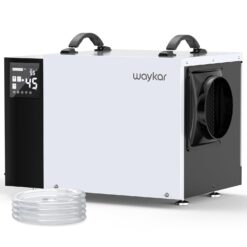 Waykar 125 Pint Crawl Space Dehumidifier with Pump & Drain Hose for Basements, Commercial & Water Damage Spaces up to 6500 Sq. Ft., Compact, Strong Dehumidification, 5-Year Quality Coverage