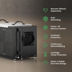 Waykar 216 Pint Crawl Space Dehumidifier with Pump & Drain Hose for Basements, Commercial & Water Damage Spaces up to 8000 Sq. Ft., Compact, Strong Dehumidification, 5-Year Quality Coverage