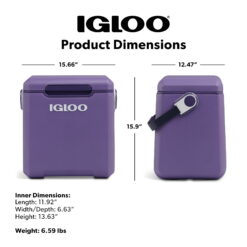 Igloo Tag-a-Long Too Highrise 19 QT Hard-Sided Cooler, Dusted Grape