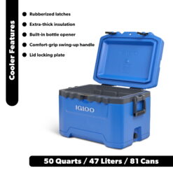 Igloo 50 QT Overland Ice Chest Cooler, Blue