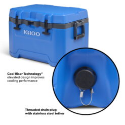 Igloo 50 QT Overland Ice Chest Cooler, Blue