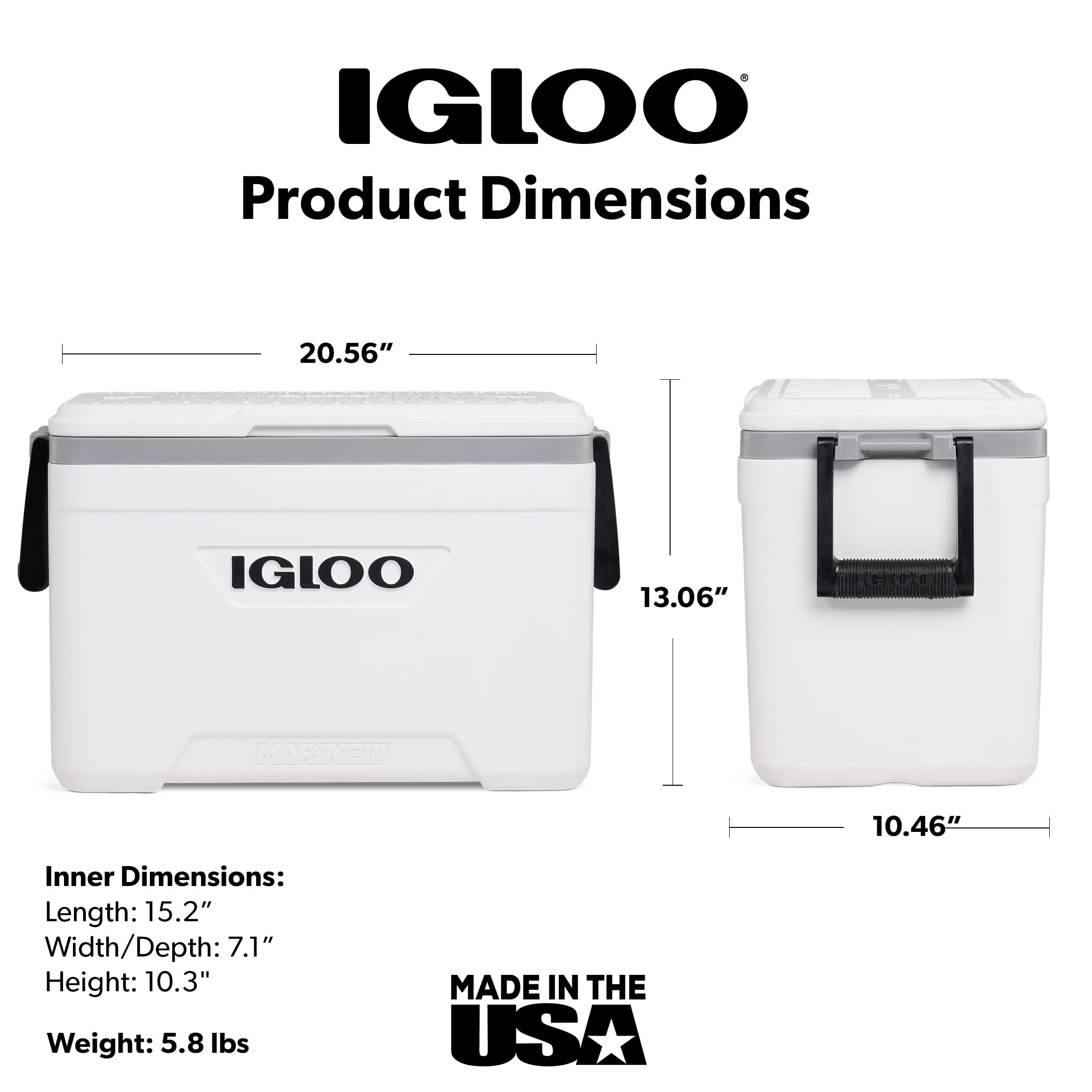 Igloo 25 QT Marine Hard Sided Cooler, White