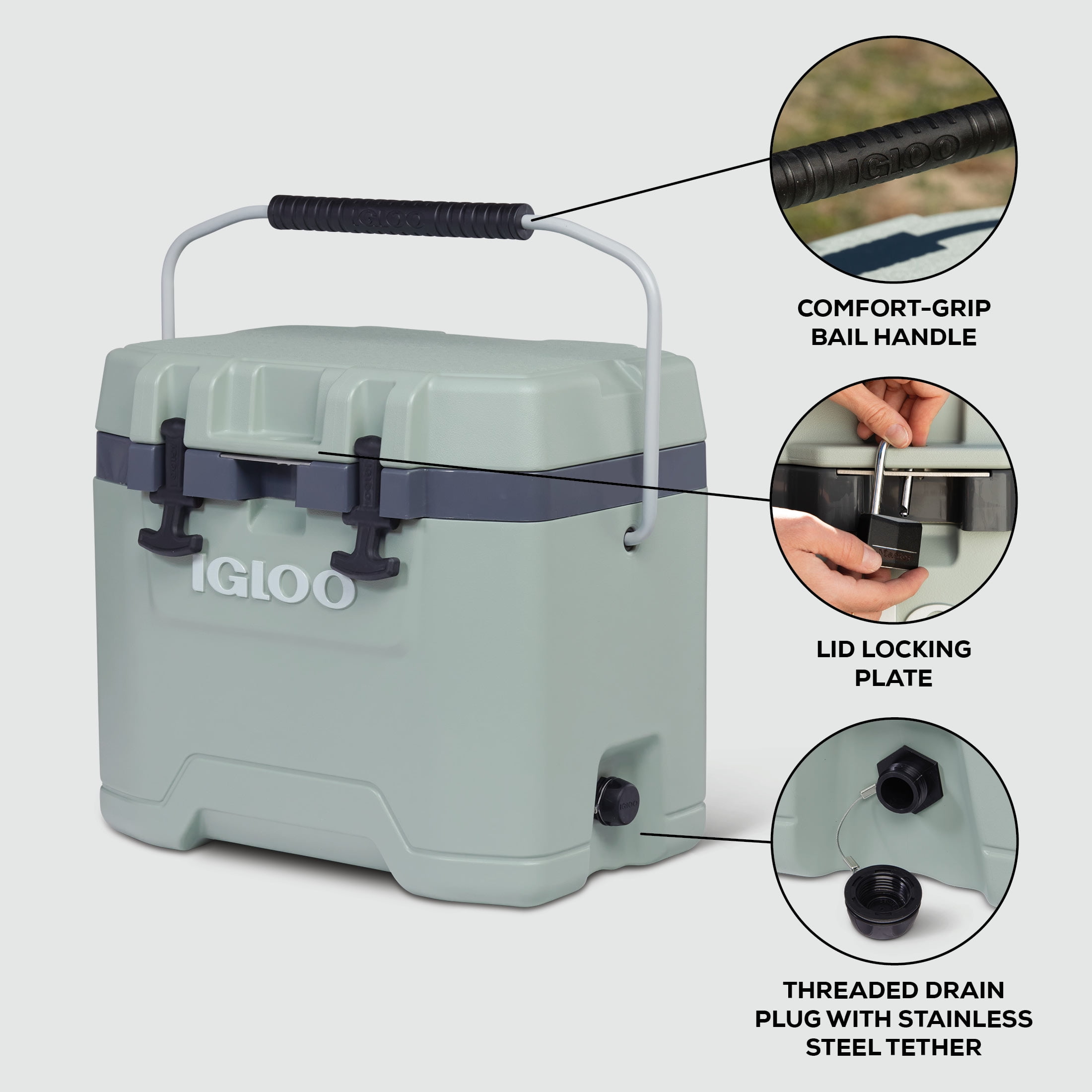 Igloo 25 QT Overland Ice Chest Cooler, White