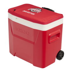 The University of Ohio State Buckeyes 28 QT Laguna Soft Top Wheeled Cooler by Igloo, Red