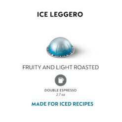 Nespresso Capsules Vertuo, Ice Leggero, 50-Count Double Espresso Coffee Pods
