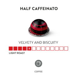 Nespresso Capsules Vertuo, Half Caffeinato, Mild Roast Coffee, 30-Count Coffee Pods