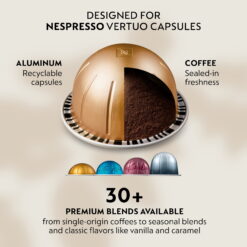 Nespresso Capsules Vertuo, Half Caffeinato, Mild Roast Coffee, 30-Count Coffee Pods