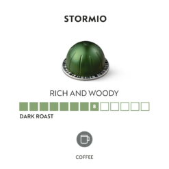 Nespresso Capsules Vertuo, Stormio, Dark Roast Coffee, 30-Count Coffee Pods