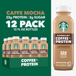 Starbucks Coffee & Protein, Classic Mocha, 12 fl oz Bottles, (12 Pack) High Protein Iced Coffee&ZeroWidthSpace;
