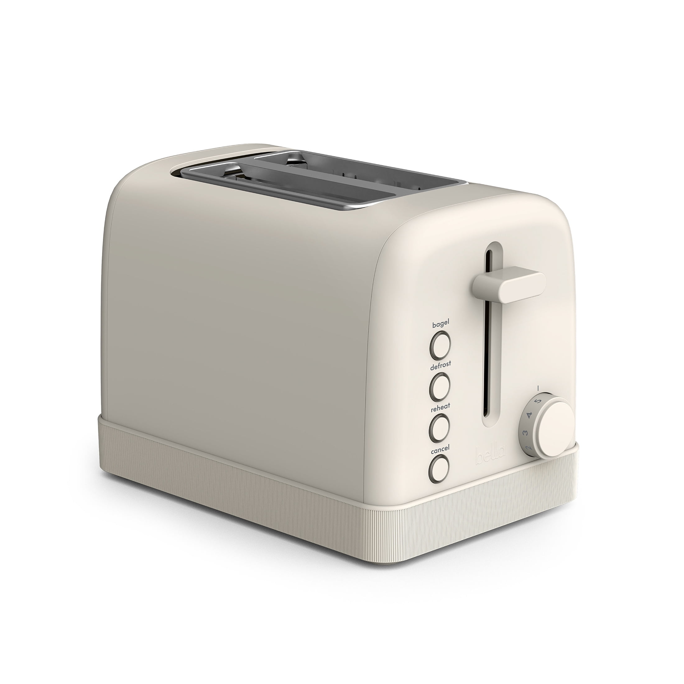 bella 2-Slice Toaster, 6 Setting Shade Control with Reheat, Cancel, Bagel & Defrost Buttons, Removable Crumb Tray, Anti Jam & Auto Shutoff, Oatmilk