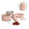 bella 3.5 Qt Hand & Stand Mixer, 2 in 1 Electric Mixer with Bowl, Dough Hook, Whisk & Egg Beater, Blossom