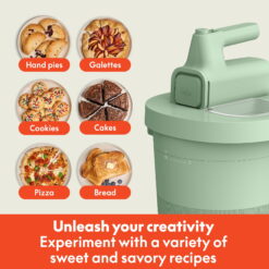 bella 3.5 Qt Hand & Stand Mixer, 2 in 1 Electric Mixer with Bowl, Dough Hook, Whisk & Egg Beater, Seaglass