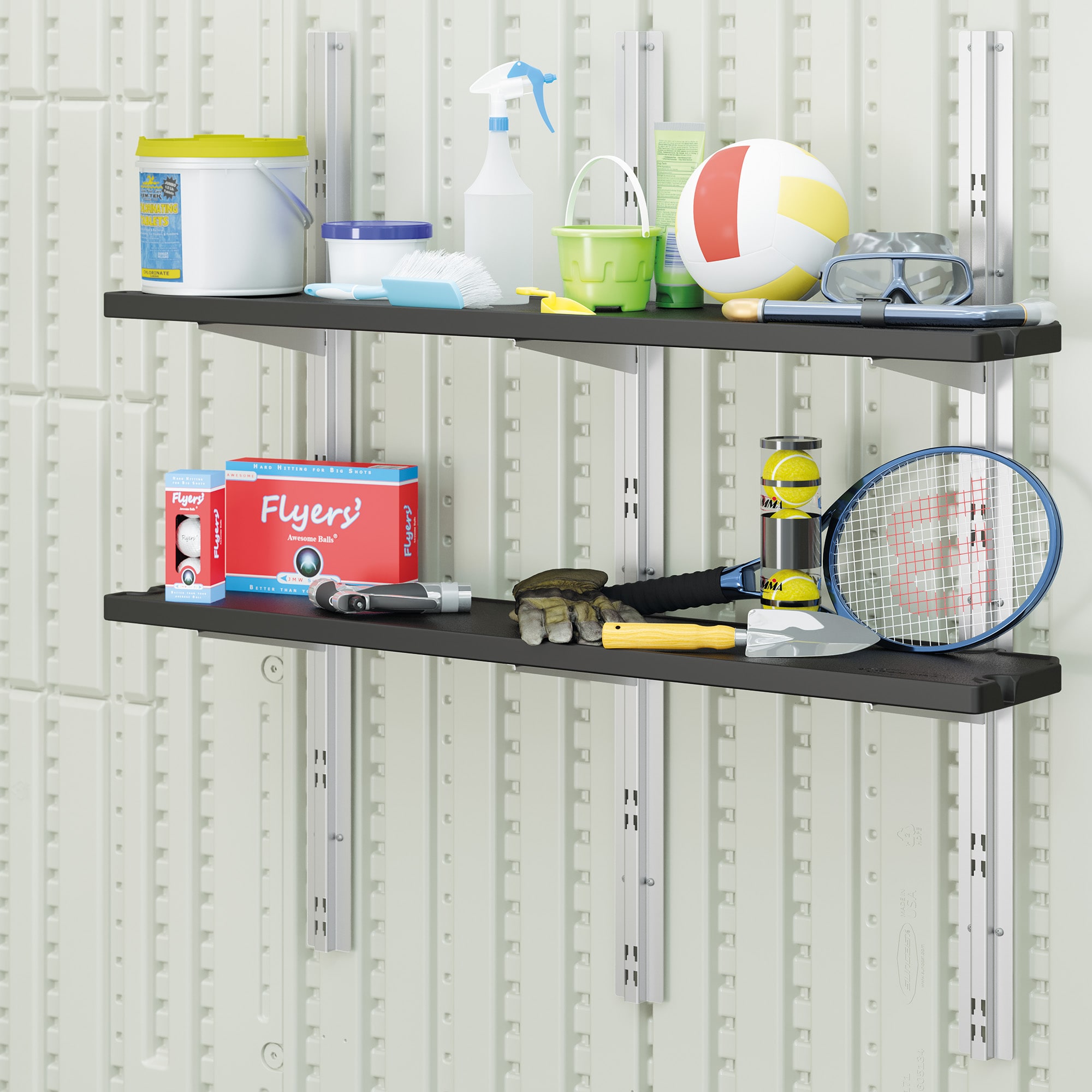 Suncast 10-in x 49.65-in Black Resin Storage Shed Shelf