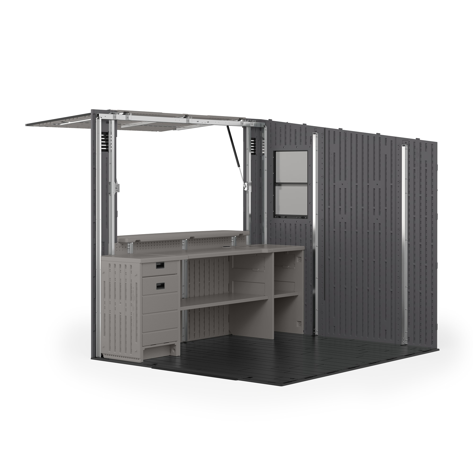 Suncast 22.25-in x 18.5-in Gray Resin Storage Shed Drawer