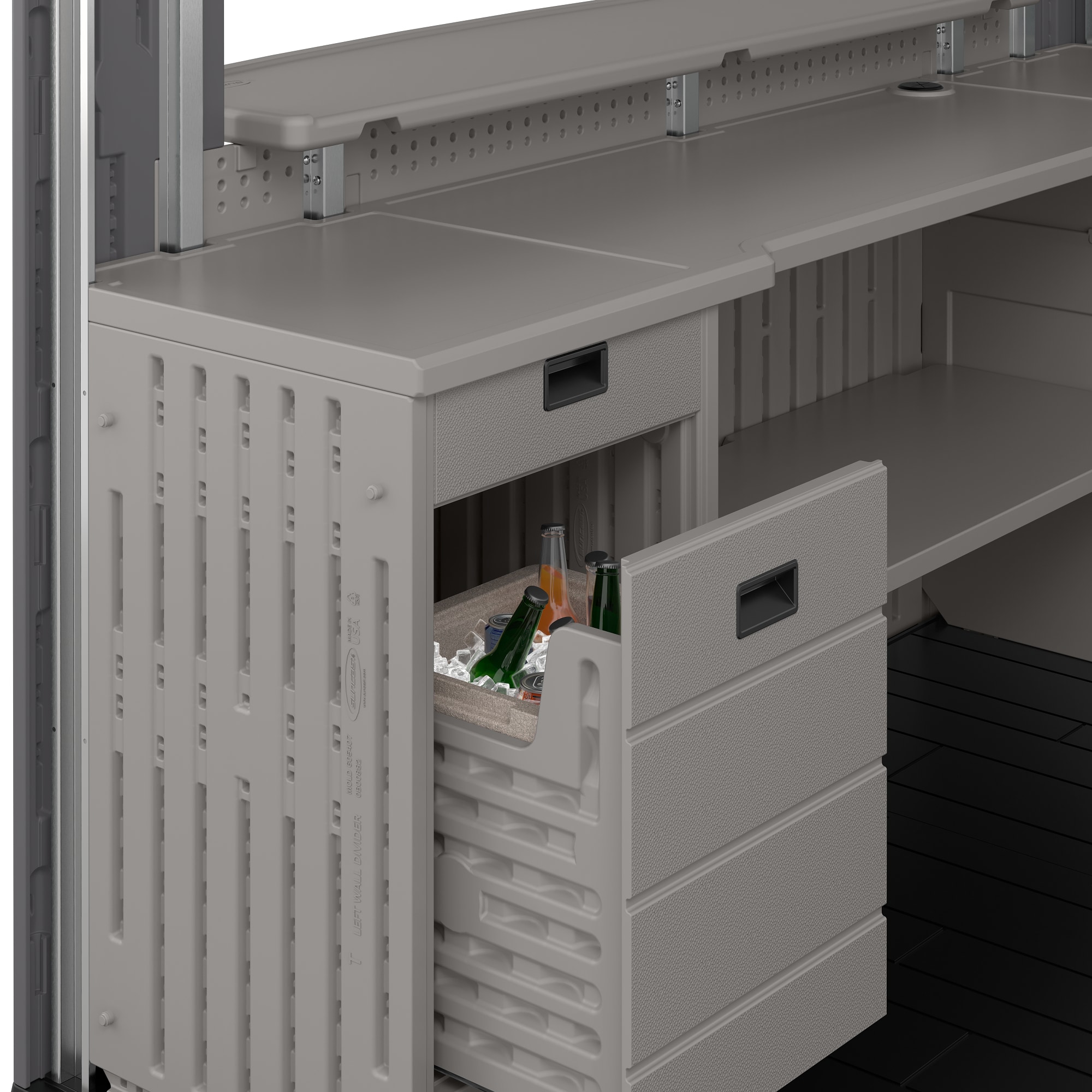 Suncast 22.25-in x 18.5-in Gray Resin Storage Shed Drawer