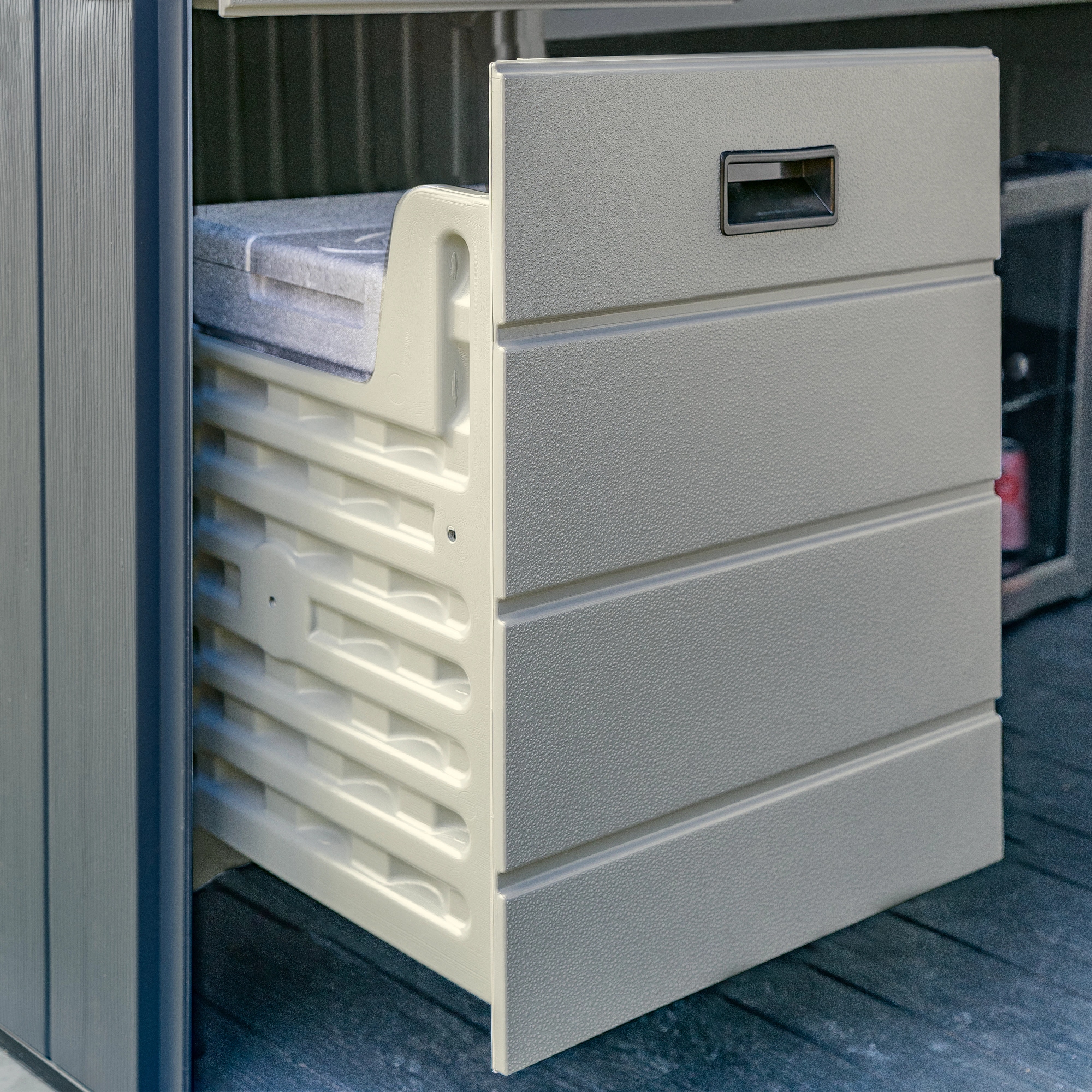 Suncast 22.25-in x 18.5-in Gray Resin Storage Shed Drawer