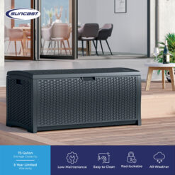 Suncast Outdoor Storage 73-Gallon Cyberspace Plastic Deck Box