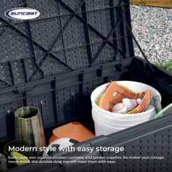 Suncast Outdoor Storage 73-Gallon Cyberspace Plastic Deck Box