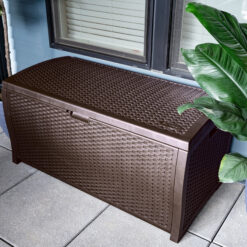 Suncast Large 99-Gallon Brown Plastic Deck Box
