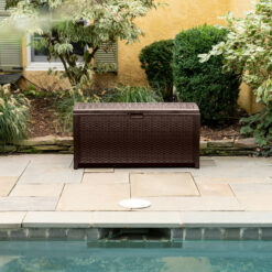 Suncast Large 99-Gallon Brown Plastic Deck Box