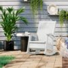 Suncast Storage Ice Cube Plastic Frame Rocking Chair with Solid Seat